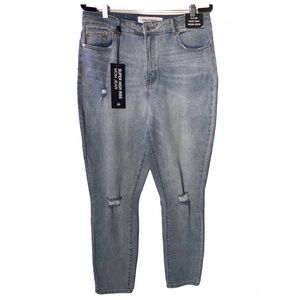 Ashley Mason Women's Size 17 High Rise Mom Distressed Denim Jeans Pants NWT NEW